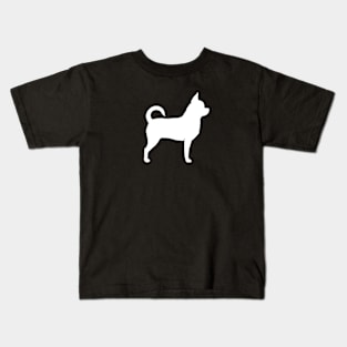 White Chihuahua Silhouette Kids T-Shirt